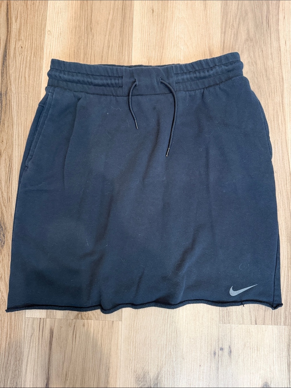 Nike Black Crewneck Drawstring Skirt with Reflective Swoosh